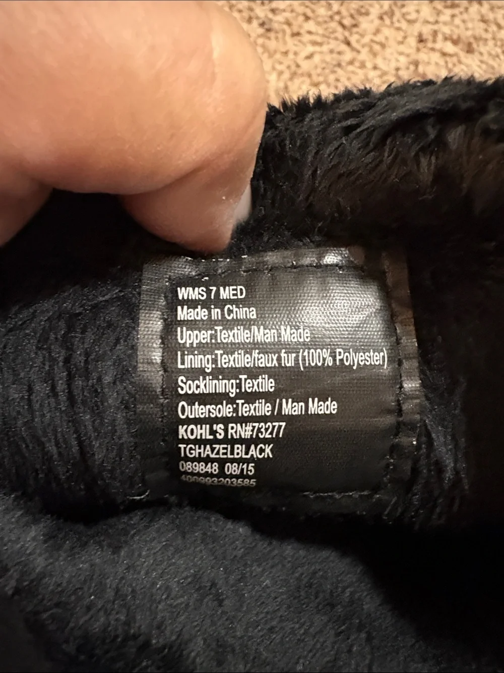 tek gear Black Women's Quilted Puffer Winter Boot